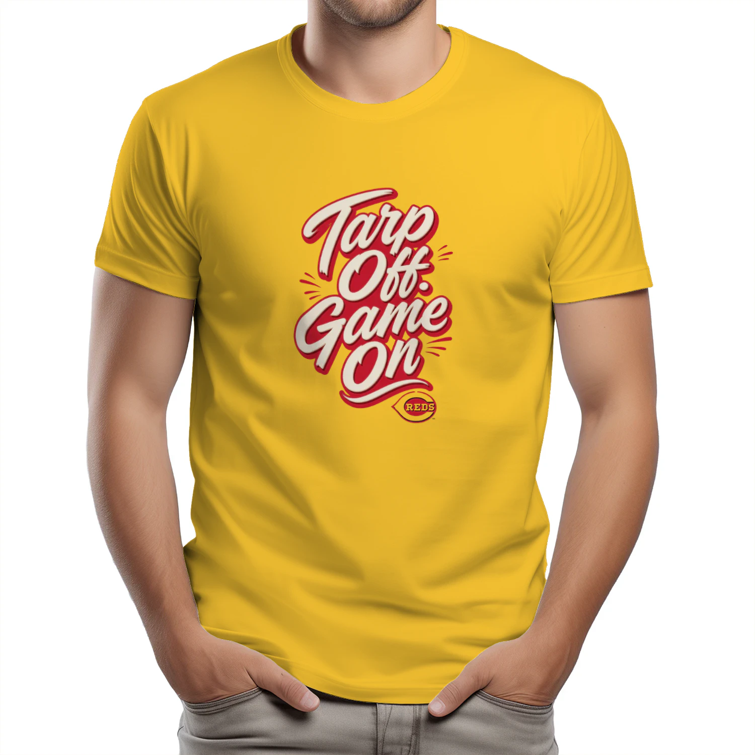 Tarps Off Game On Reds Shirt