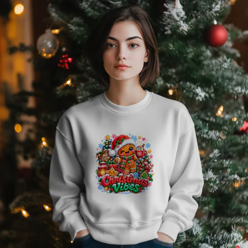 Cute Gingerbread Man Christmas Vibes T-Shirt, Hot Cocoa Holiday Season Festive Hoodie1
