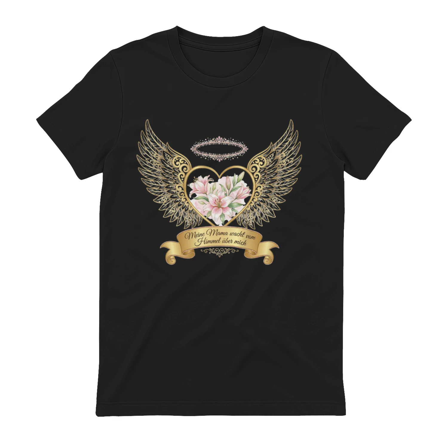 Mama Im Himmel Engel Shirt - Meine Mama Wacht Vom Himmel Über Mich