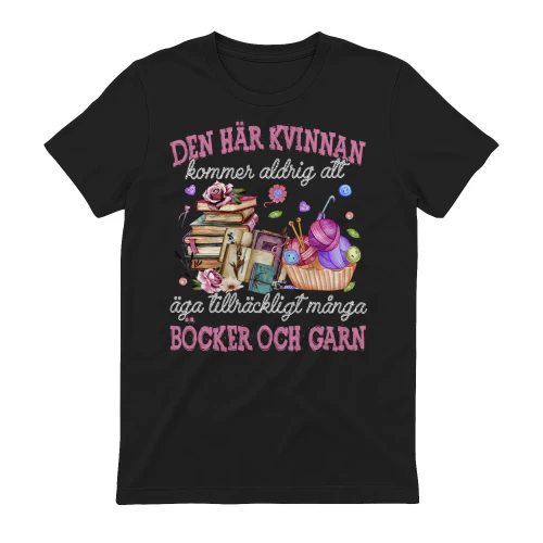 Den här kvinnan kommer aldrig att äga tillräckligt många böcker och garn