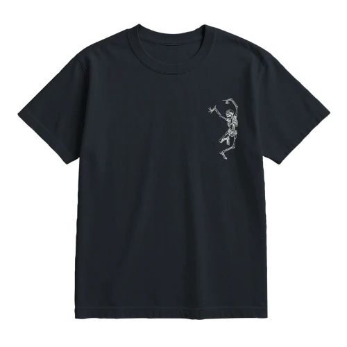Dancing Skeleton Existential Graphic T-Shirt – Dark Humor Goth Aesthetic & Indie Grunge Streetwear Tee