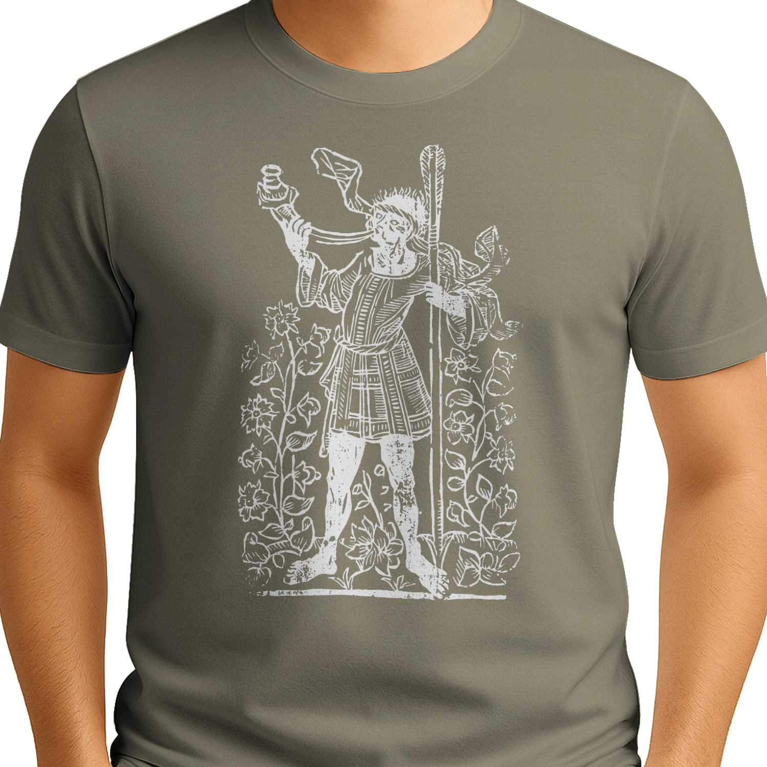 Vintage Medieval Woodcut Graphic T-Shirt – Dark Academia & Renaissance Folklore Aesthetic 