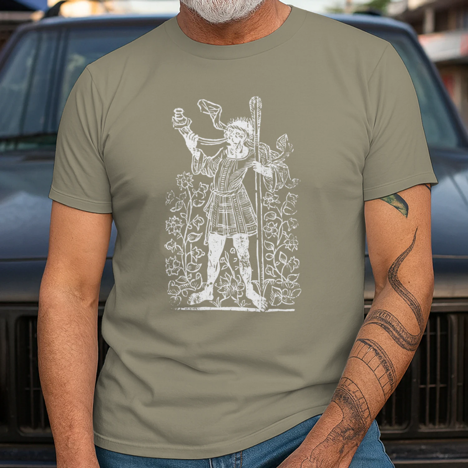 Vintage Medieval Woodcut Graphic T-Shirt – Dark Academia & Renaissance Folklore Aesthetic 