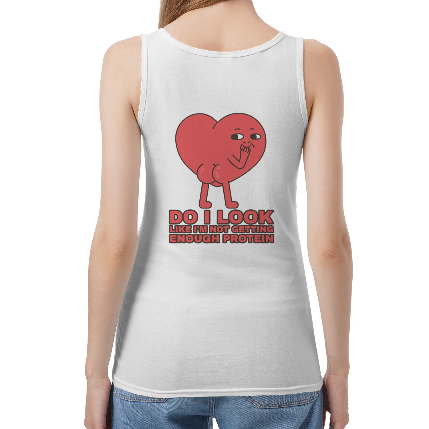 Do I Look Like I'm Not Getting Enough Protein? Funny Gym Tank Top – Cheeky Fitness & Bodybuilding Graphic Vest
