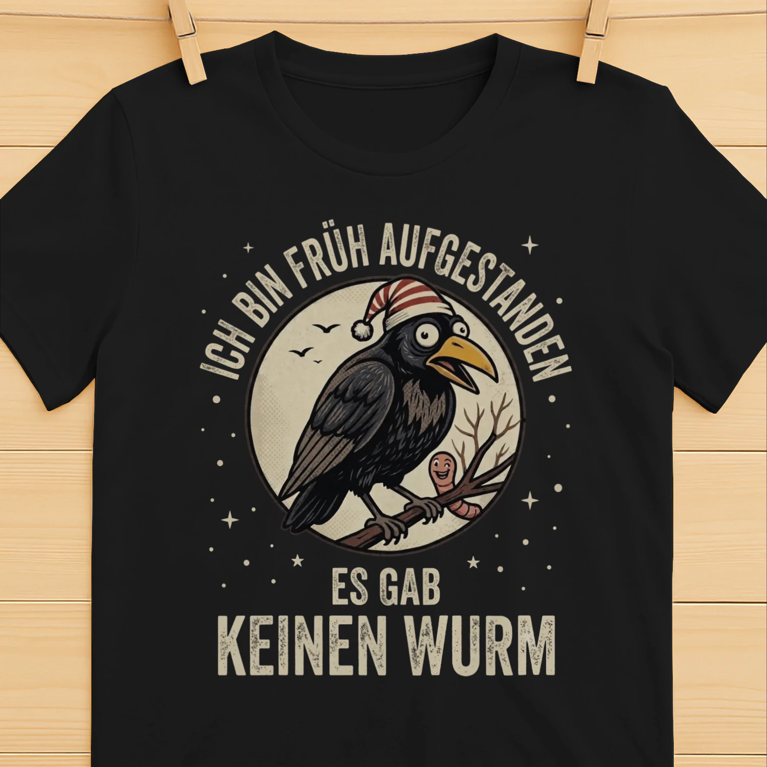 Lustiges Vogel T-Shirt – Ich bin früh aufgestanden, es gab keinen Wurm