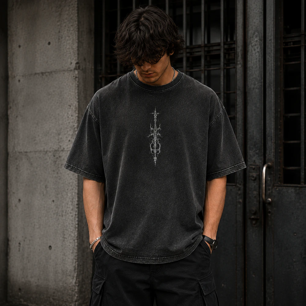 THORNED CROSS WASHED TSHIRT