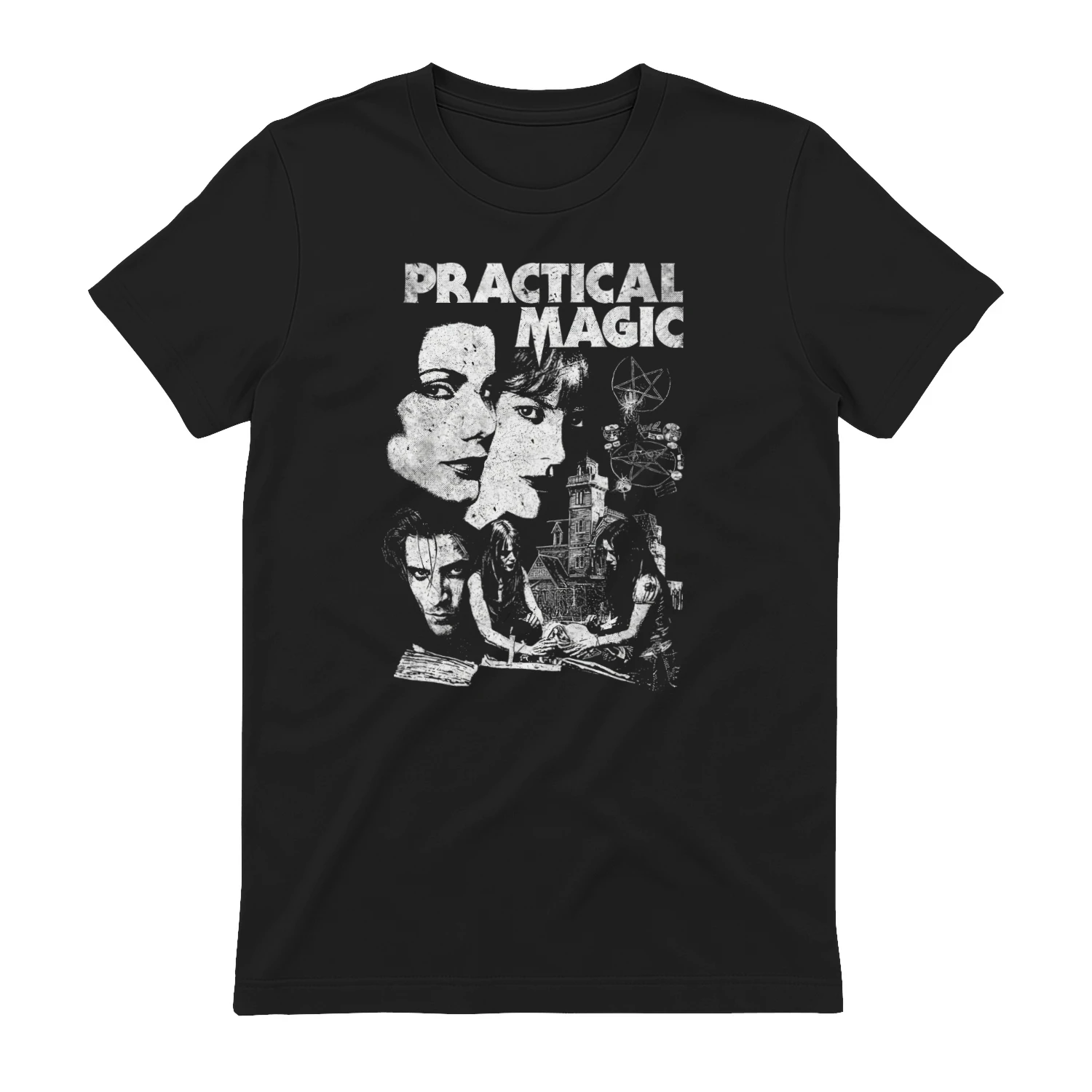Witchy Sisters Vintage Graphic Tee | Retro Occult T-Shirt | Gothic Horror Movie Poster Style