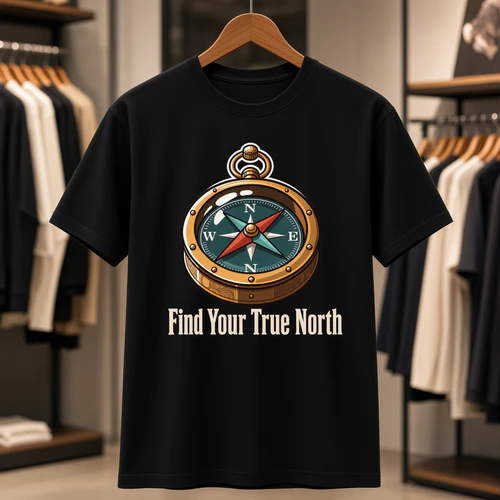 Find Your True North Compass T-Shirt | Adventure Motivational Tee