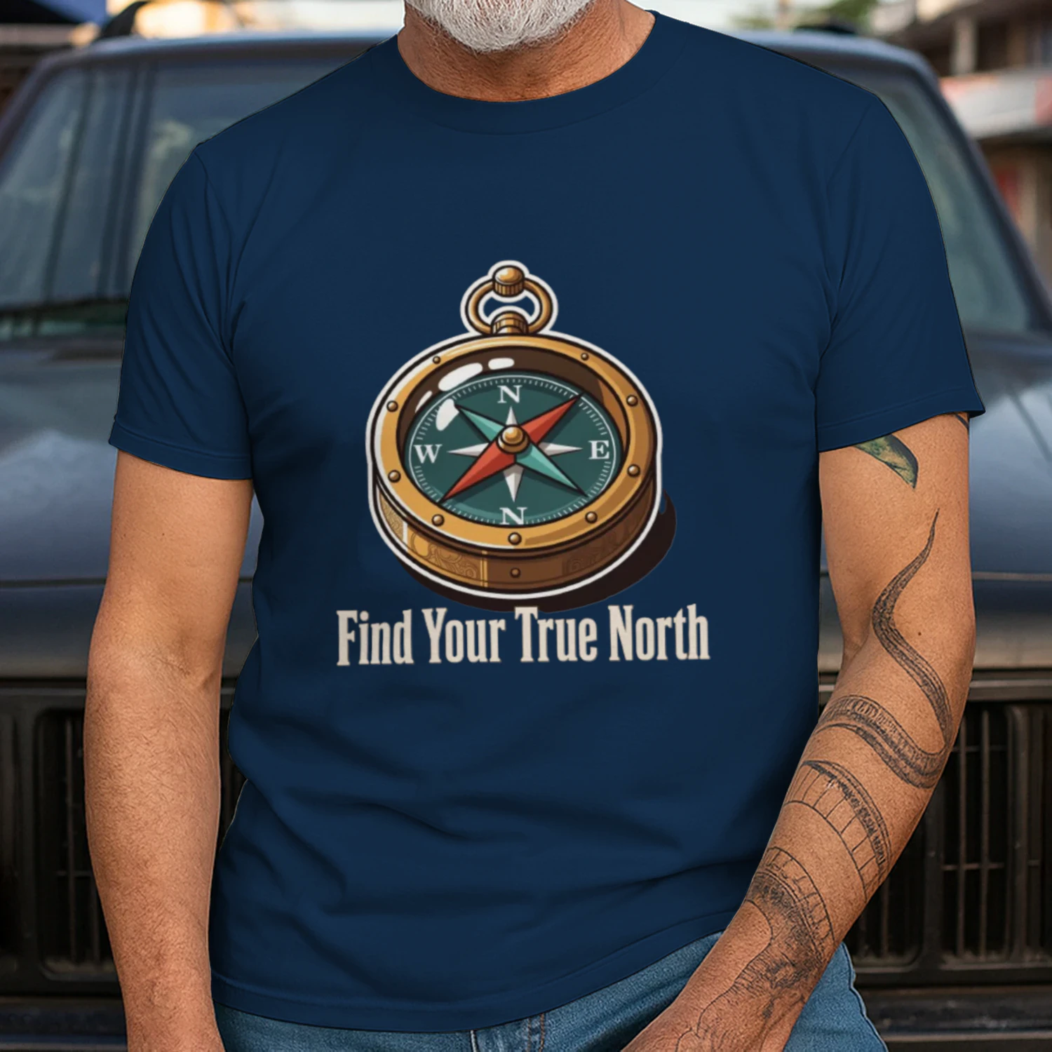 Find Your True North Compass T-Shirt | Adventure Motivational Tee