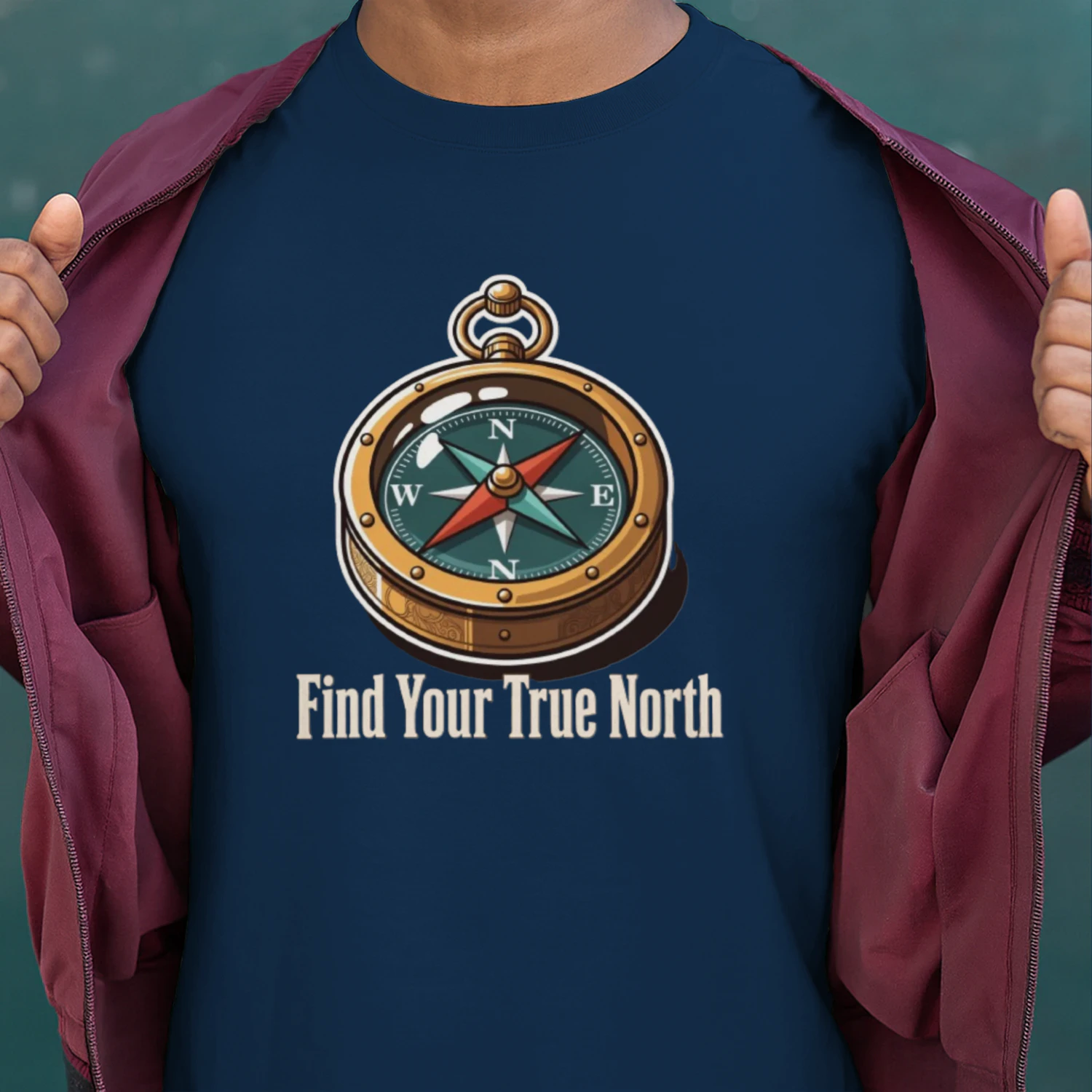 Find Your True North Compass T-Shirt | Adventure Motivational Tee