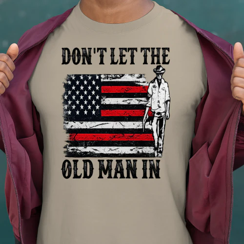 Don't Let the Old Man In Cowboy American Flag Vintage Western T-Shirt, Viva Store®