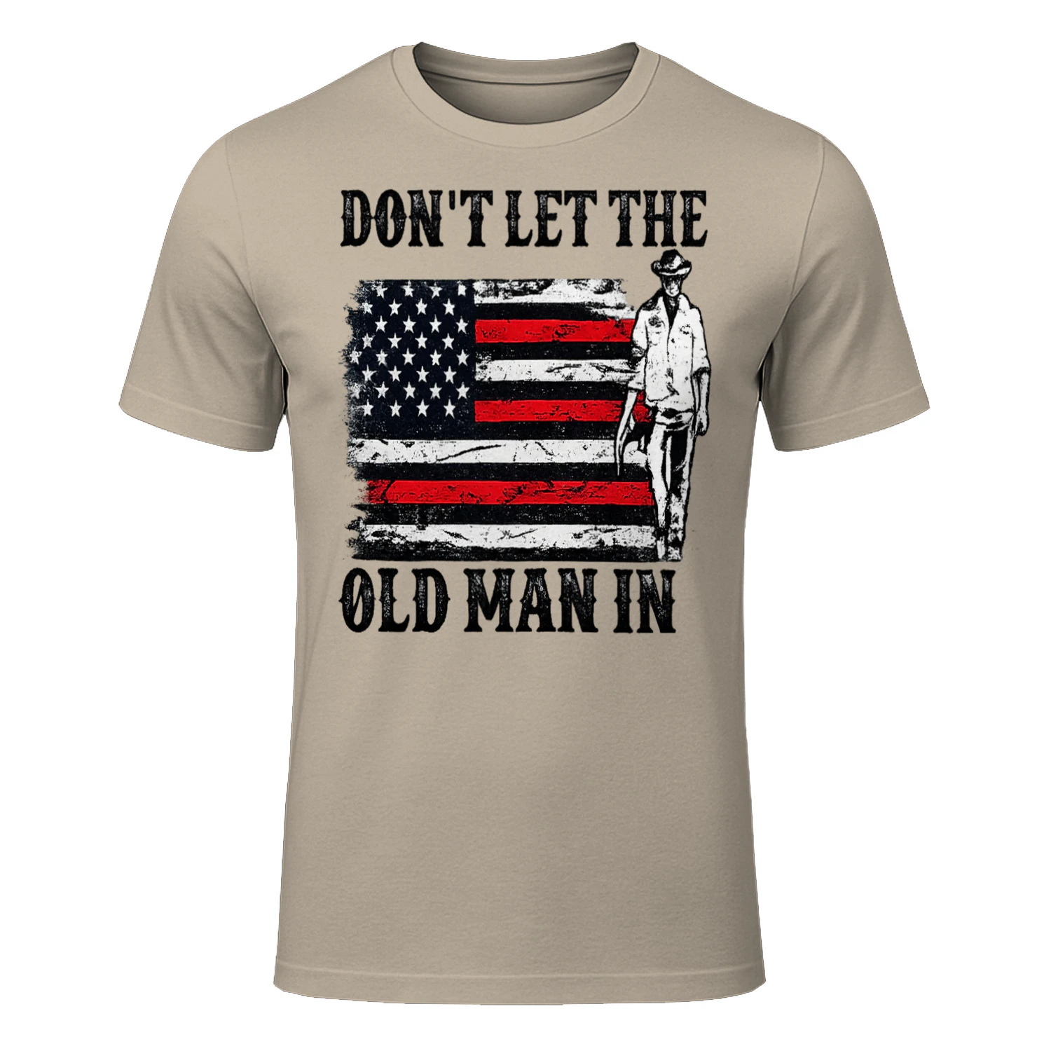 Don't Let the Old Man In Cowboy American Flag Vintage Western T-Shirt, Viva Store®
