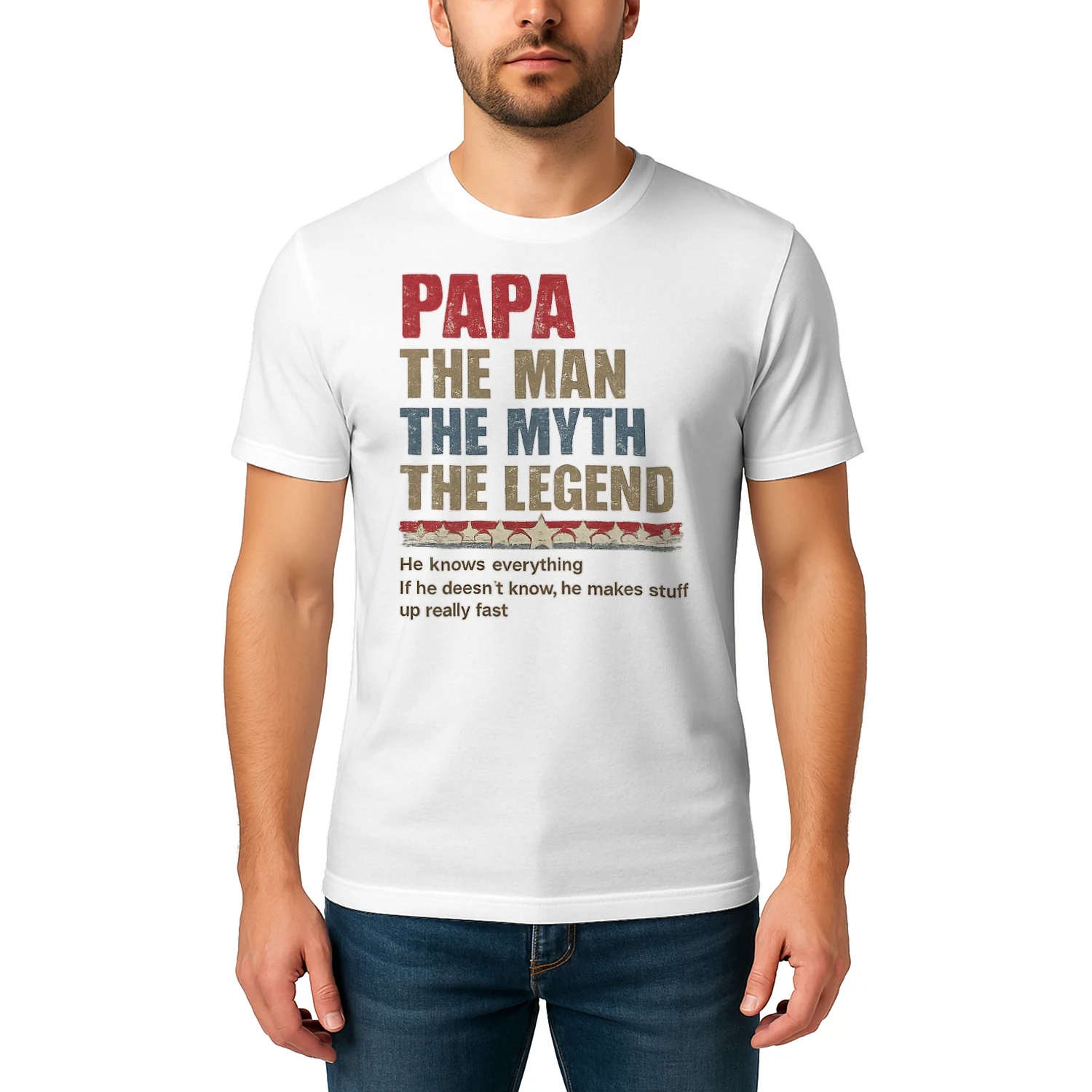 Personalized Papa The Man The Myth The Legend T-Shirt, Viva Store®