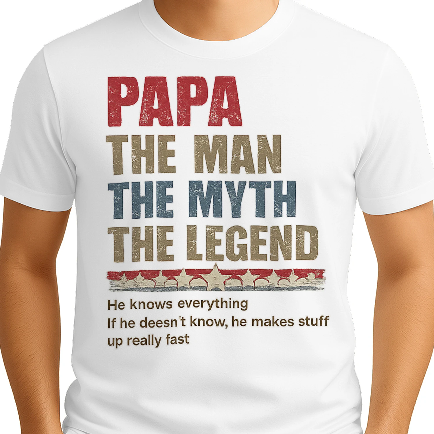 Personalized Papa The Man The Myth The Legend T-Shirt, Viva Store®