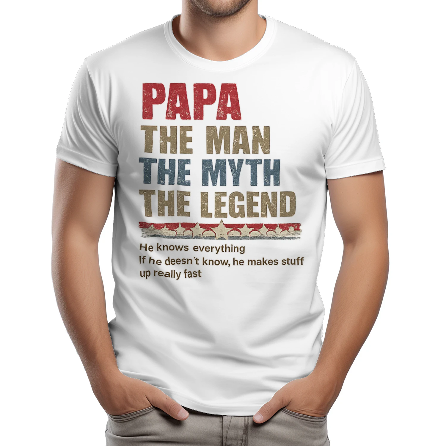 Personalized Papa The Man The Myth The Legend T-Shirt, Viva Store®