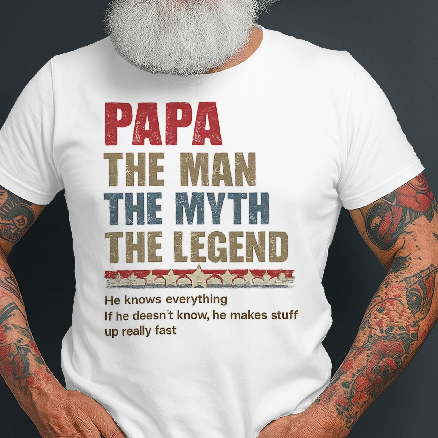 Personalized Papa The Man The Myth The Legend T-Shirt, Viva Store®