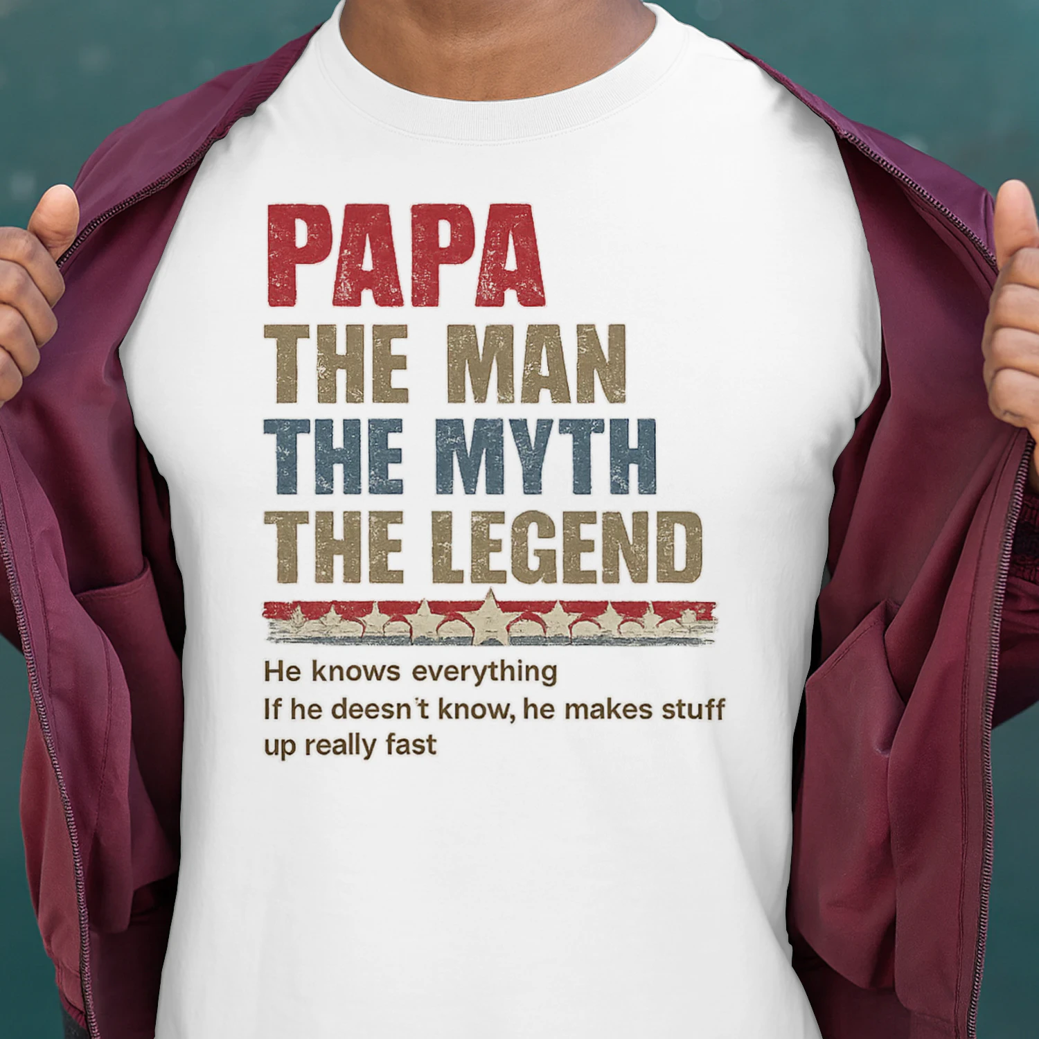 Personalized Papa The Man The Myth The Legend T-Shirt, Viva Store®