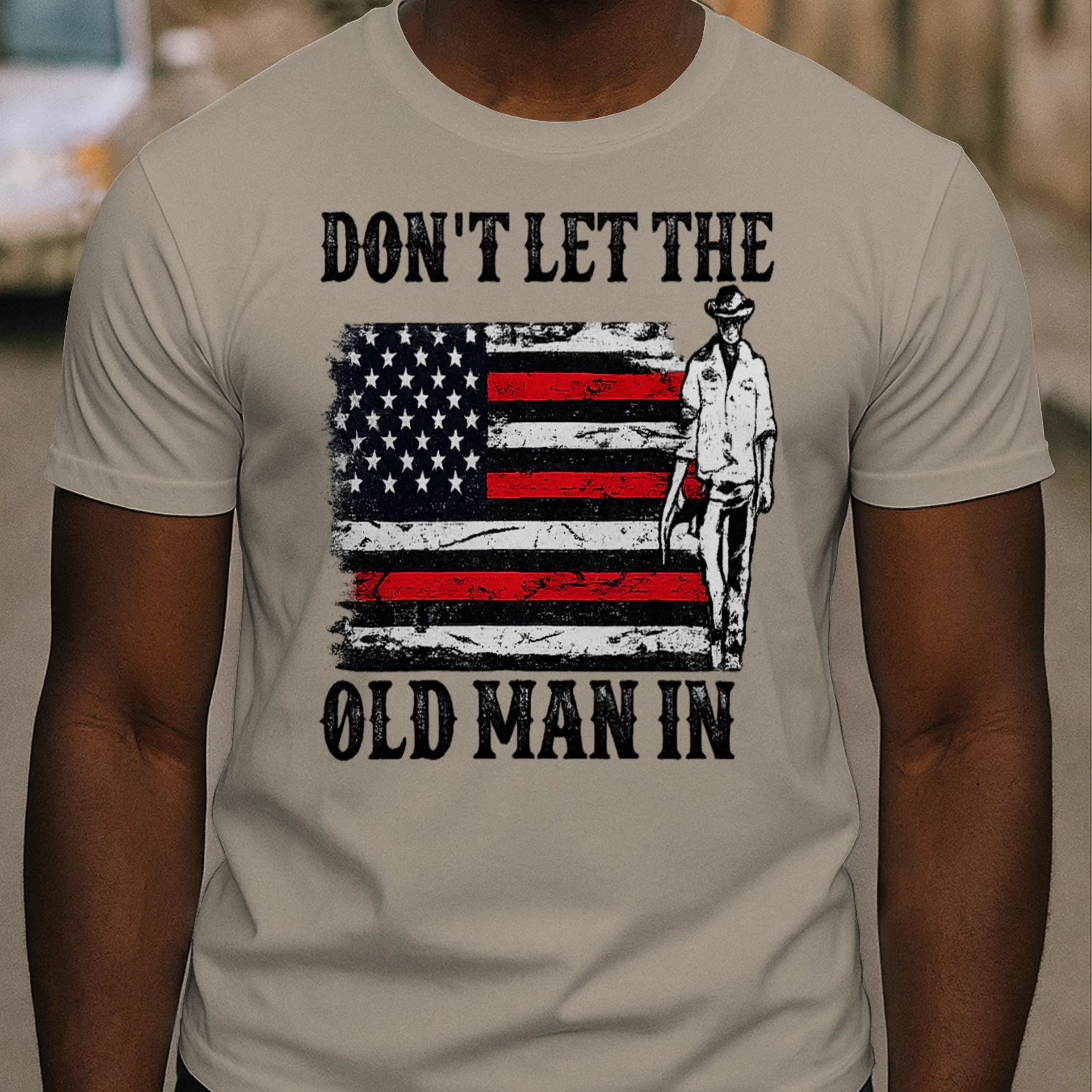 Don't Let the Old Man In Cowboy American Flag Vintage Western T-Shirt, Viva Store®