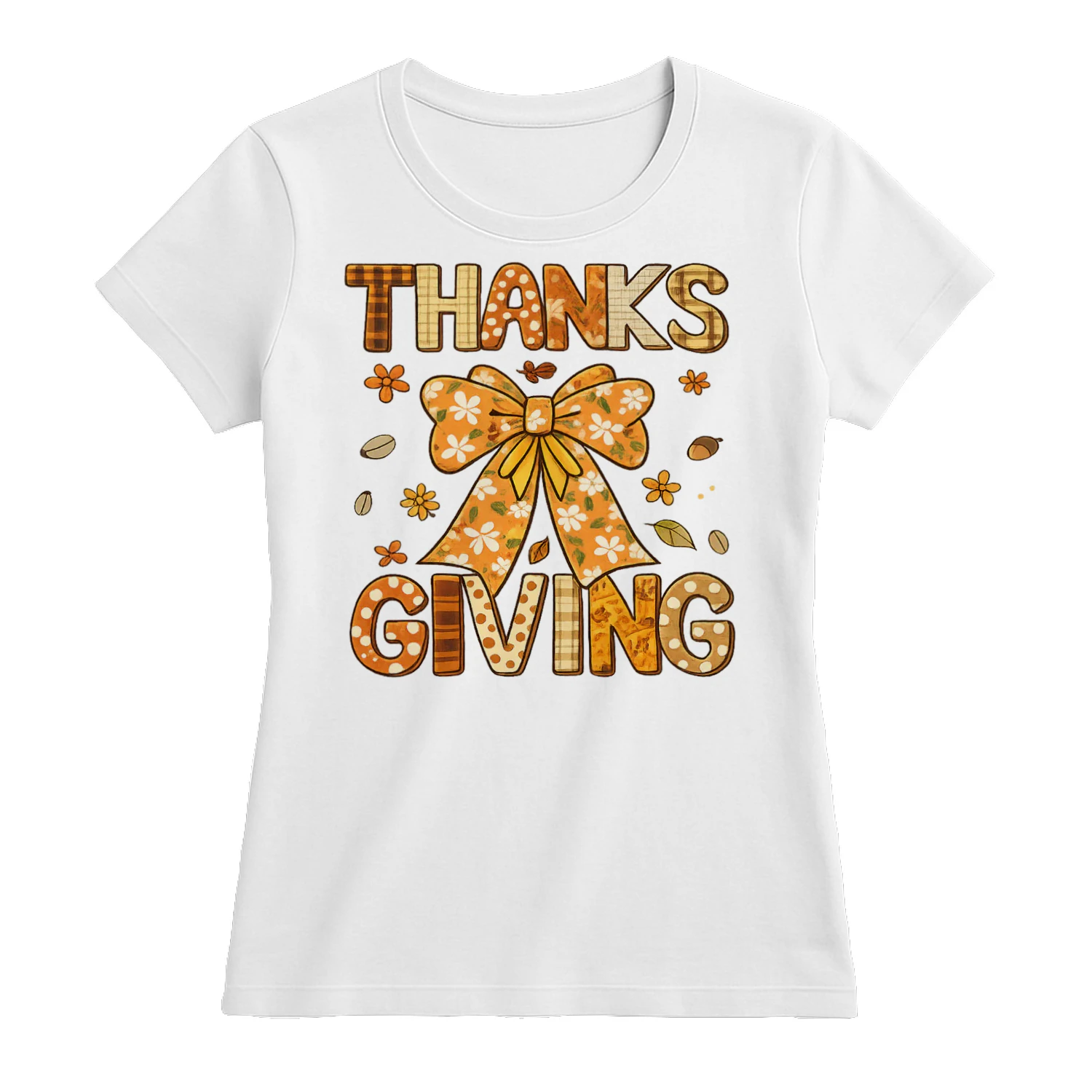 Cute Coquette Bow Thanksgiving T-Shirt, Autumn Thankful Shirt, Viva Store® Tee