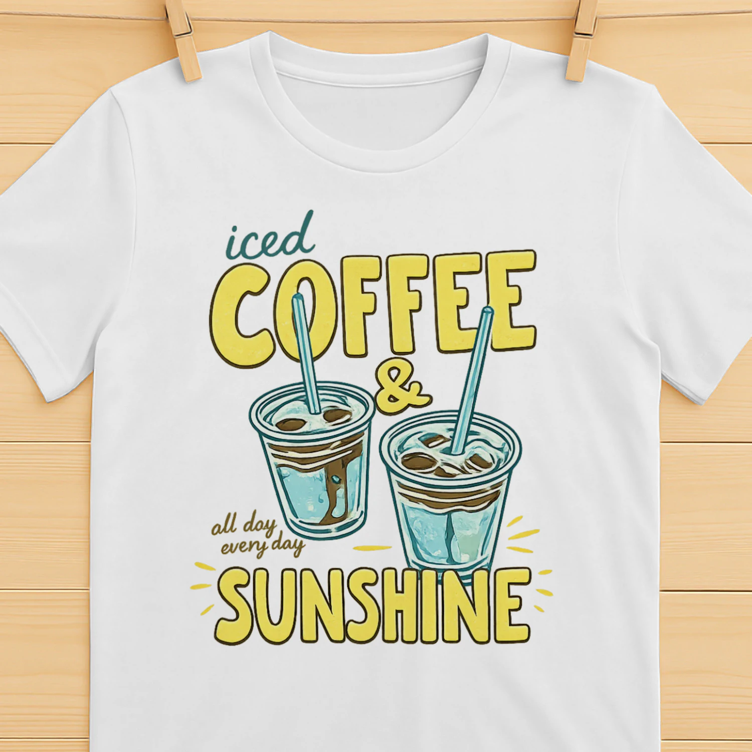 Sunshine & Iced Coffee Shirt, Trendy Summer Graphic Tee, Viva Store®
