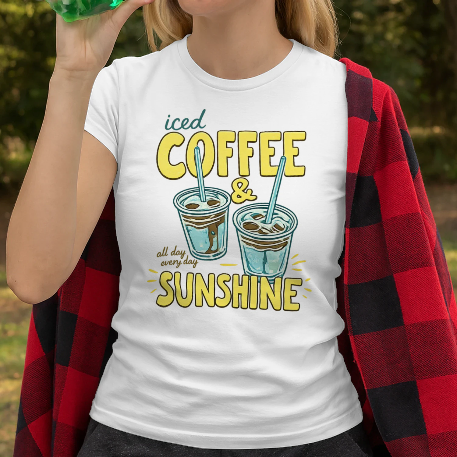 Sunshine & Iced Coffee Shirt, Trendy Summer Graphic Tee, Viva Store®
