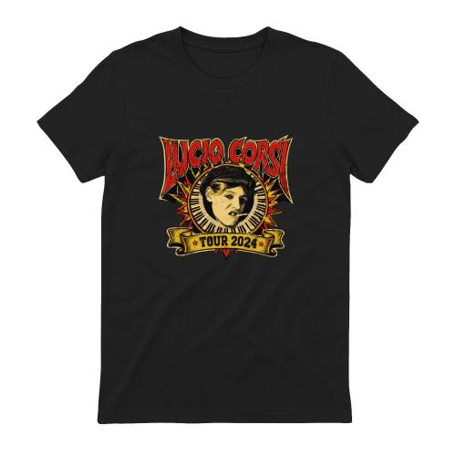 Lucio Corsi Merch Tour 2024 Vintage Glam Rock Design