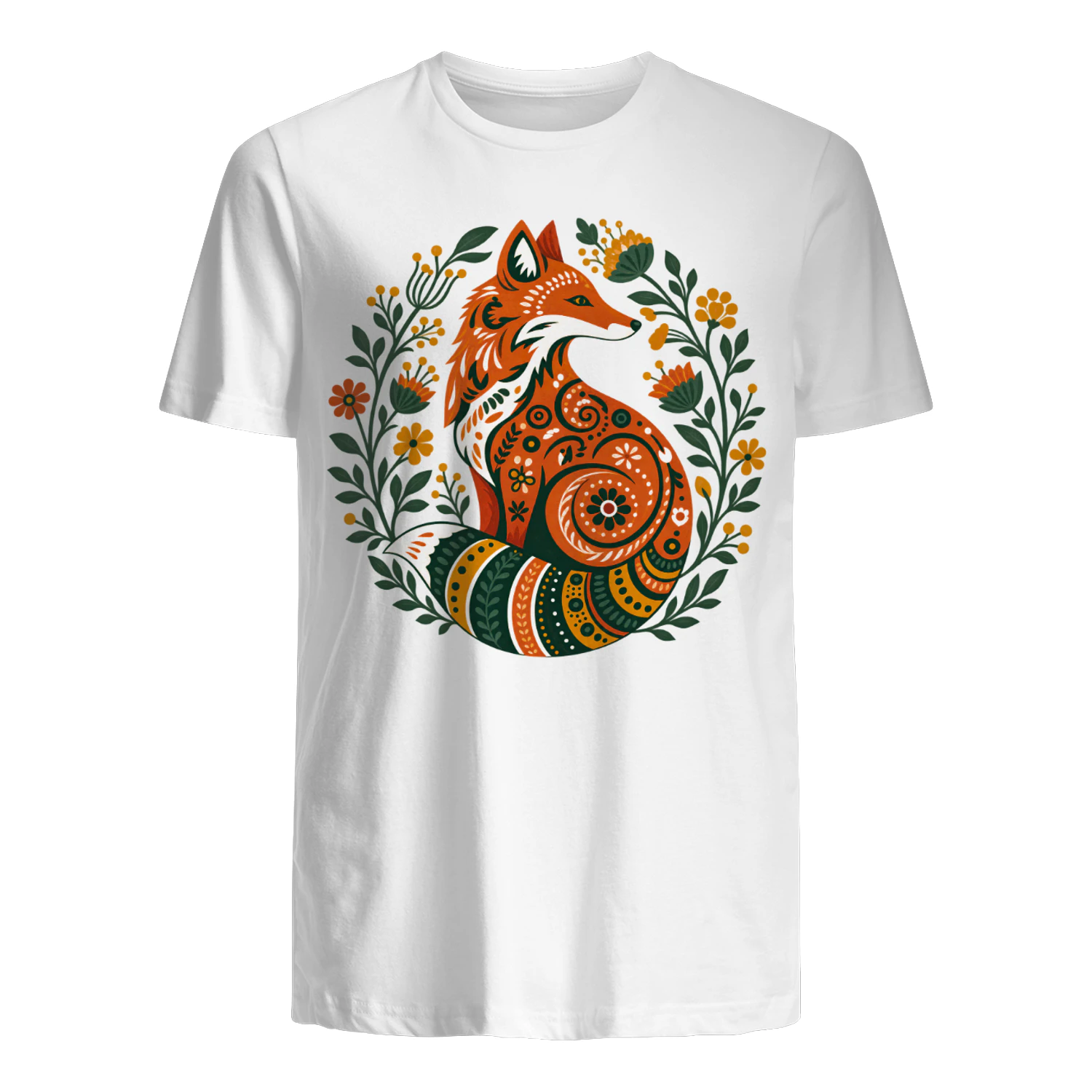 Floral Fox T-Shirt for Nature Lovers