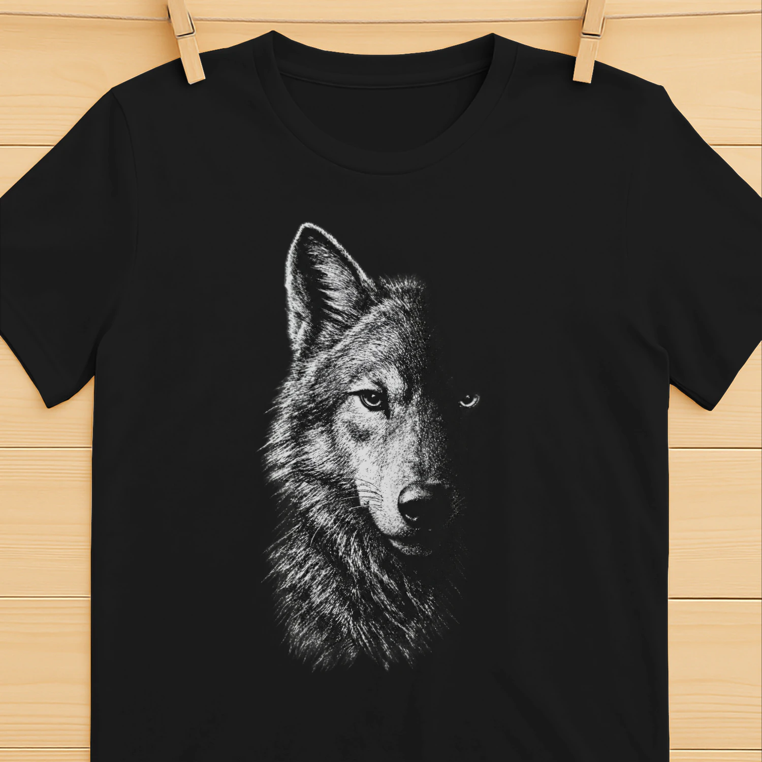 Wolf in Shadow T-Shirt for Nature Lovers