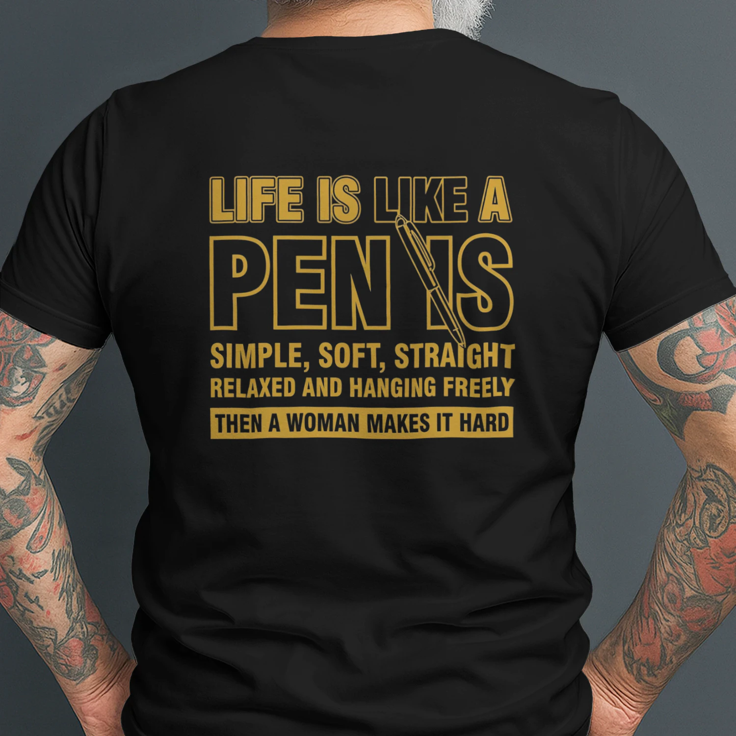 Life is like a pen🖊s simple, soft, straight relaxed T-shirt 