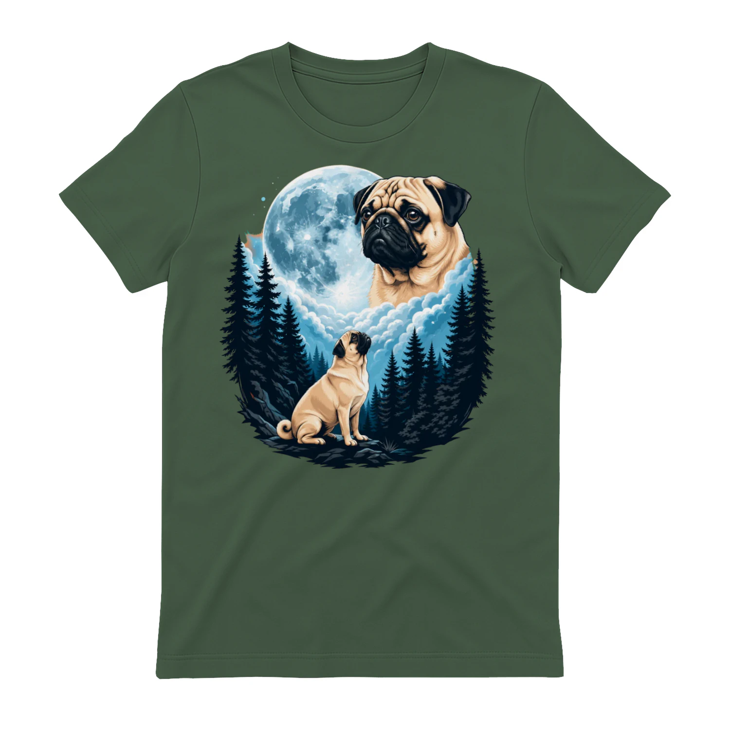 Pug Lover Shirt – Moonlit Mountain Pug