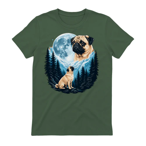 Pug Lover Shirt | Moonlit Mountain Gift for Dog Moms