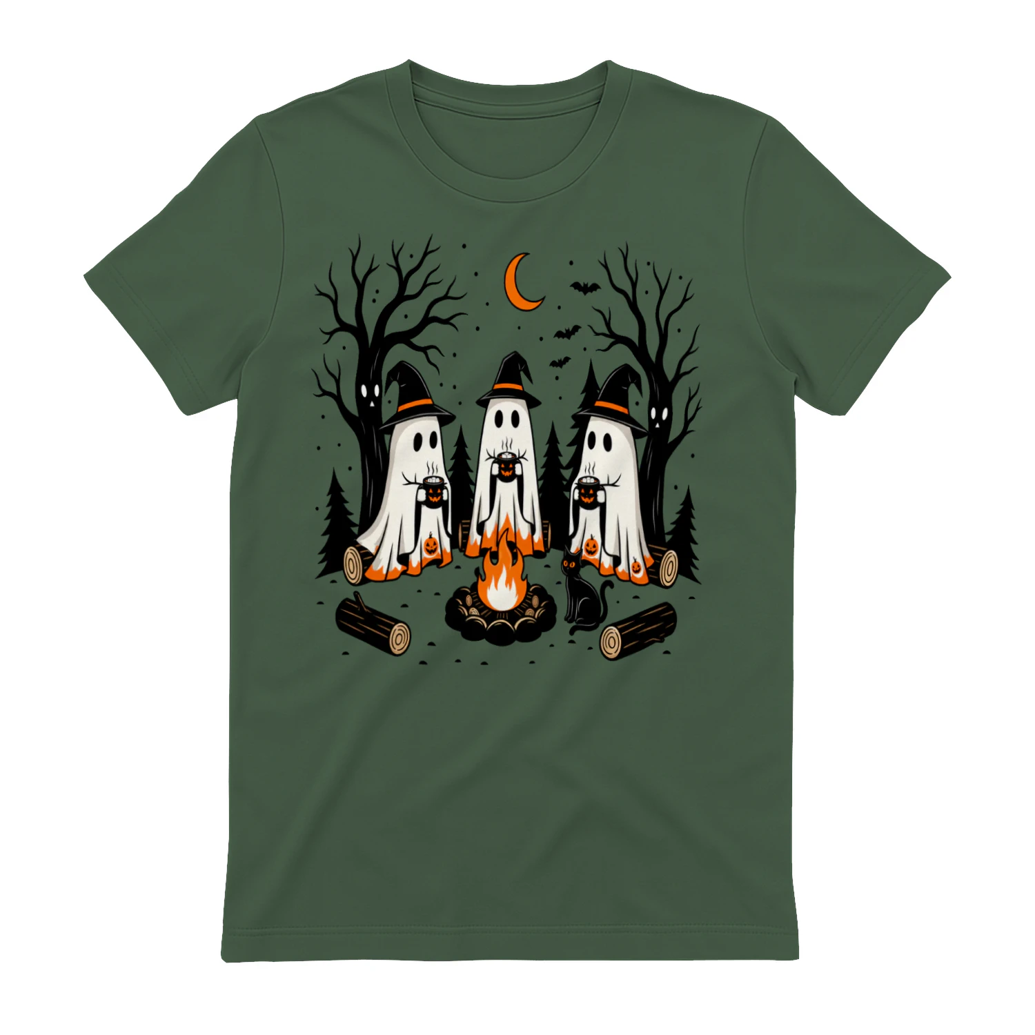 Cute Ghost Campfire Shirt - Spooky Season Matching Halloween Tee