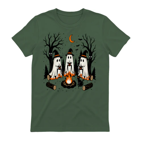Cute Ghost Campfire Shirt - Spooky Season Matching Halloween Tee