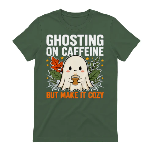 Ghosting On Caffeine Shirt - Make It Cozy Fall Coffee Ghost Tee