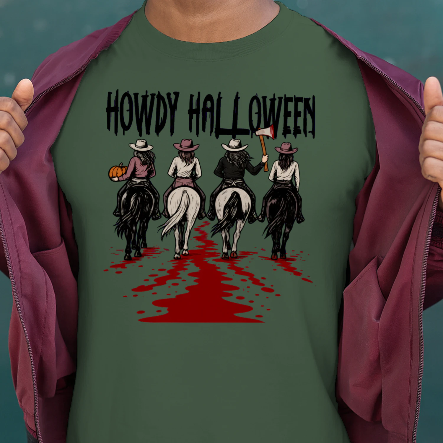 Howdy Halloween Western Shirt - Spooky Cowboy Ghost Rider Tee