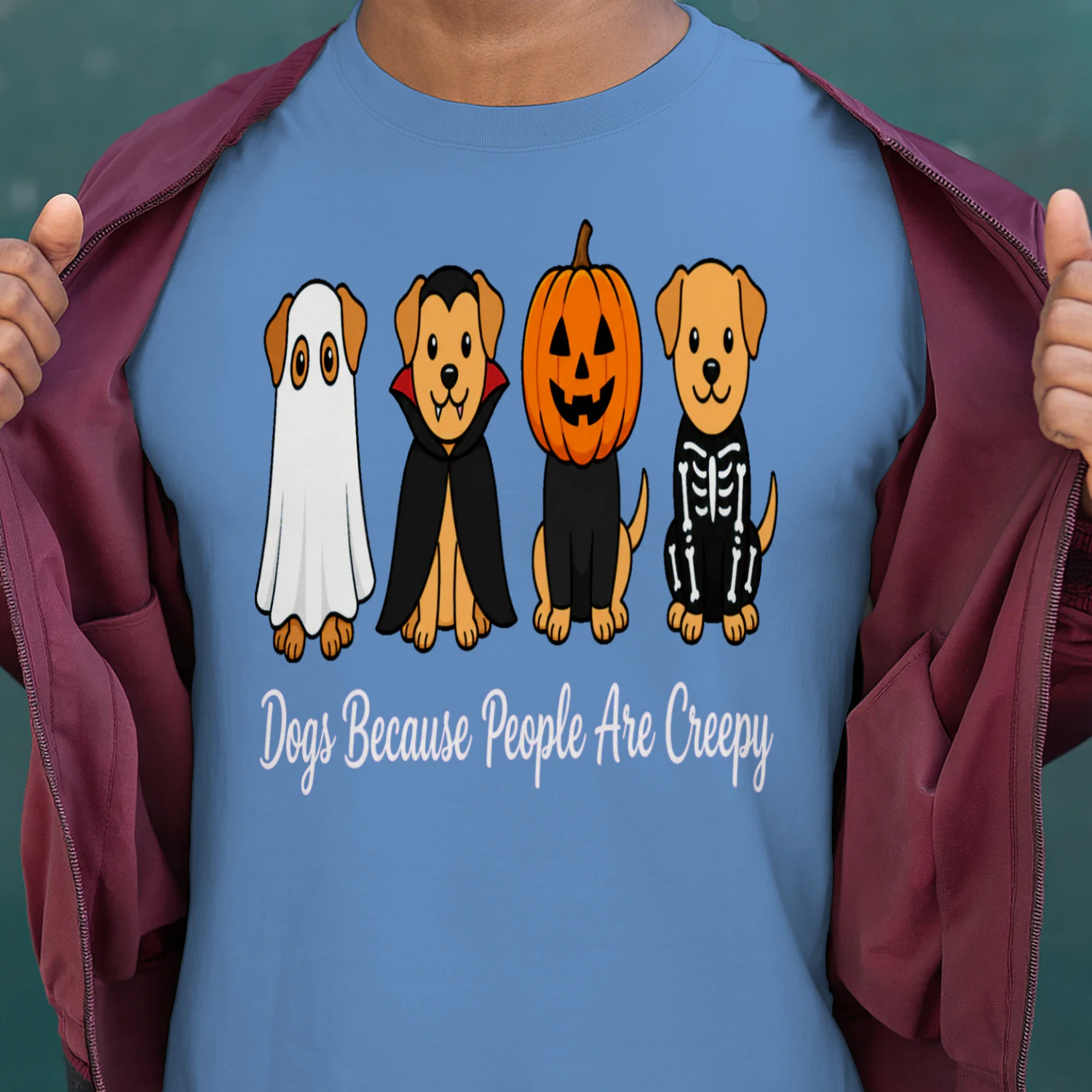 Dogs Because People Are Creepy  - The perfect graphic tee for introverted dog moms, dog dads, and anyone who prefers pups over people!