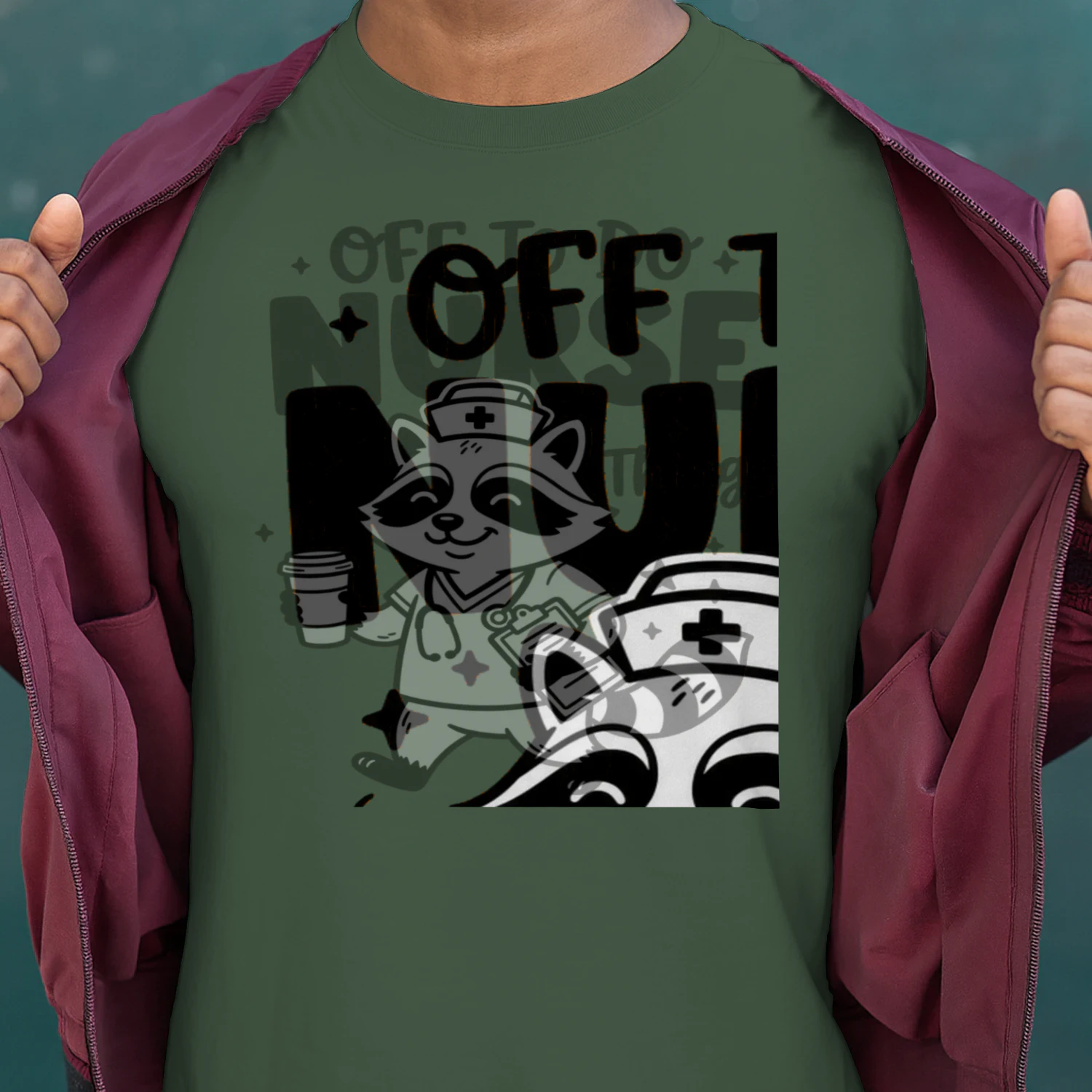 Funny Nurse Shirt – Off to Do Nurse Things Raccoon