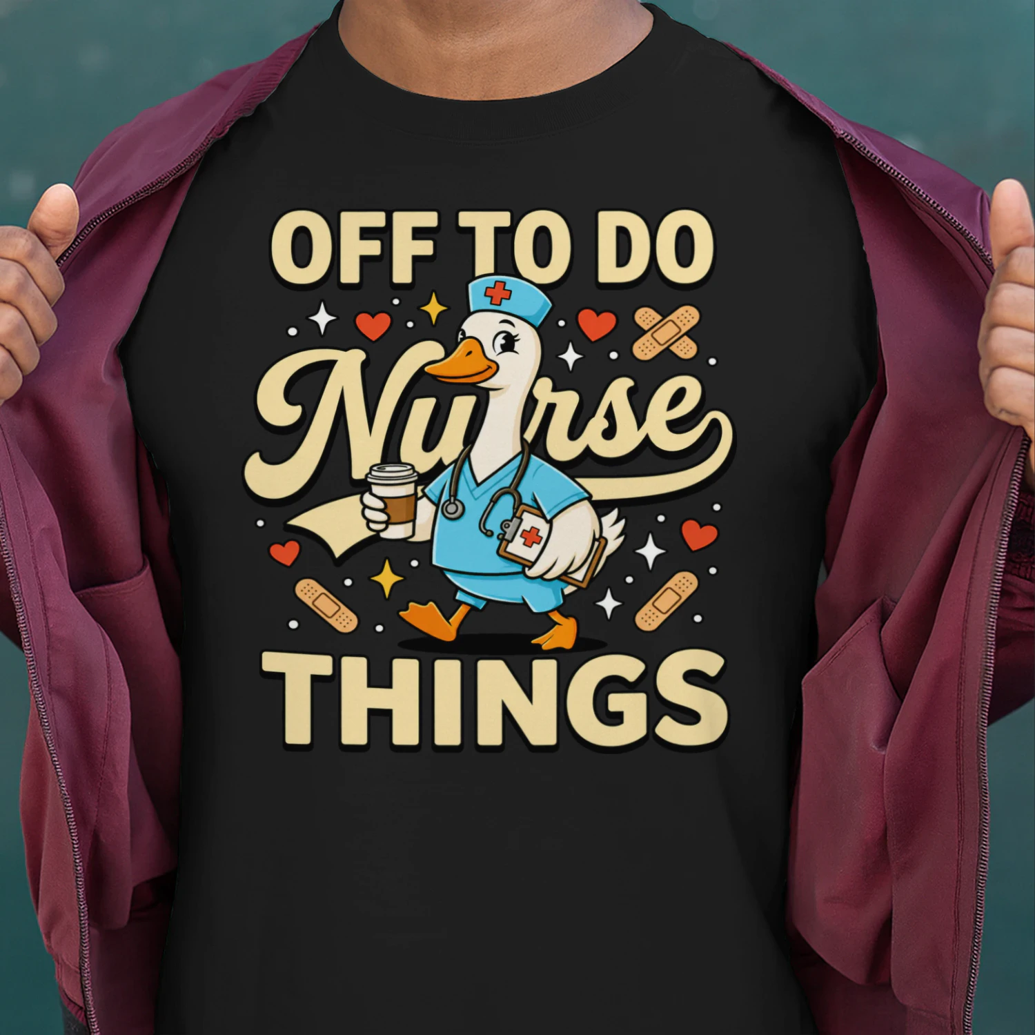 Funny Nurse Shirt – Off to Do Nurse Things Duck