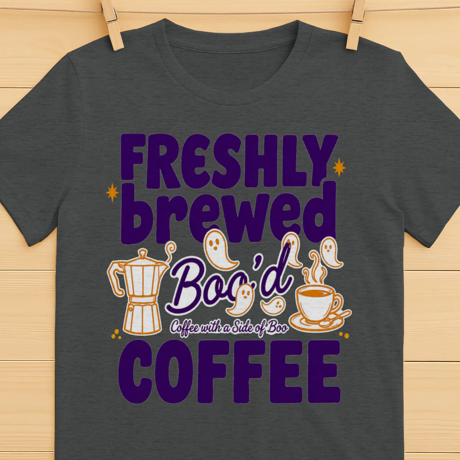 Freshly Brewed Bood Coffee - Cute Ghost Moka Pot Spooky Shirt