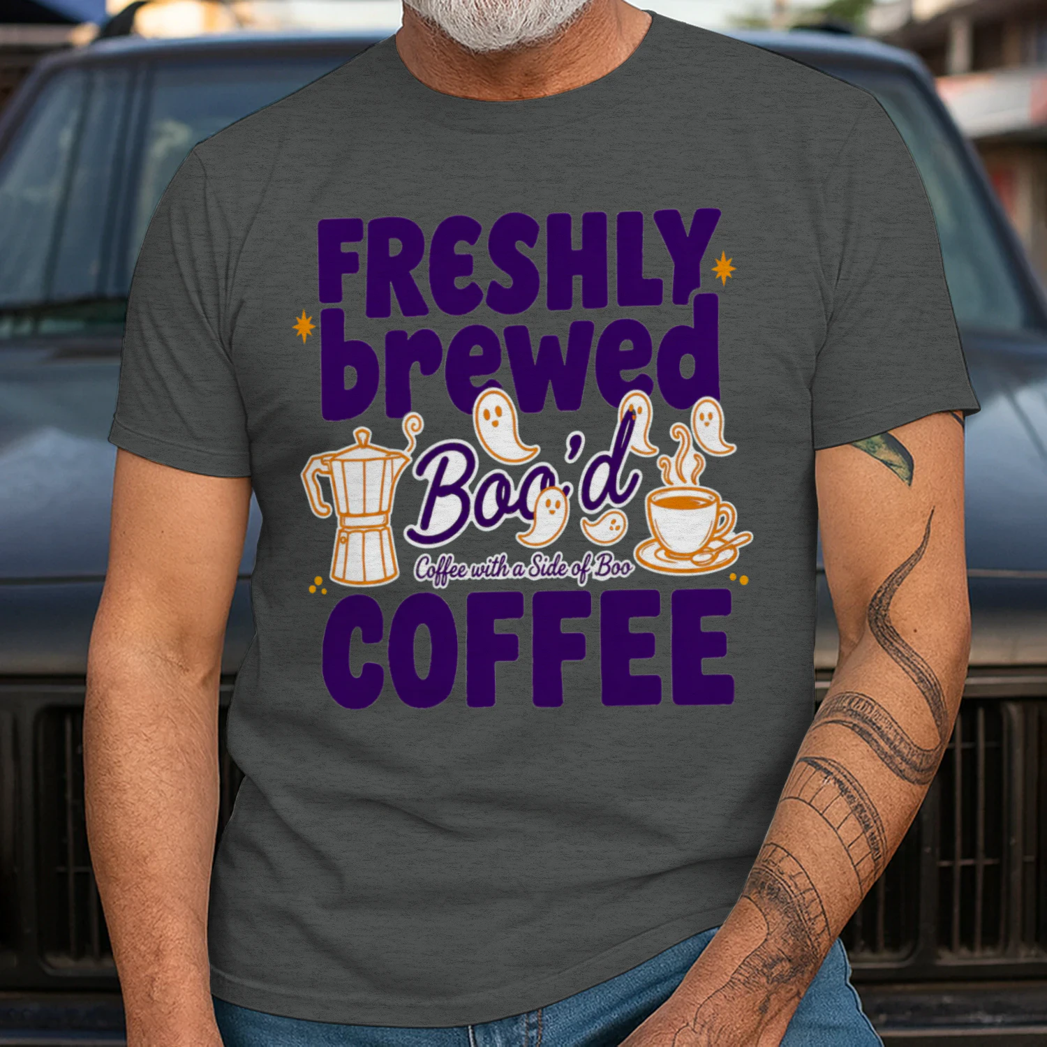 Freshly Brewed Bood Coffee - Cute Ghost Moka Pot Spooky Shirt
