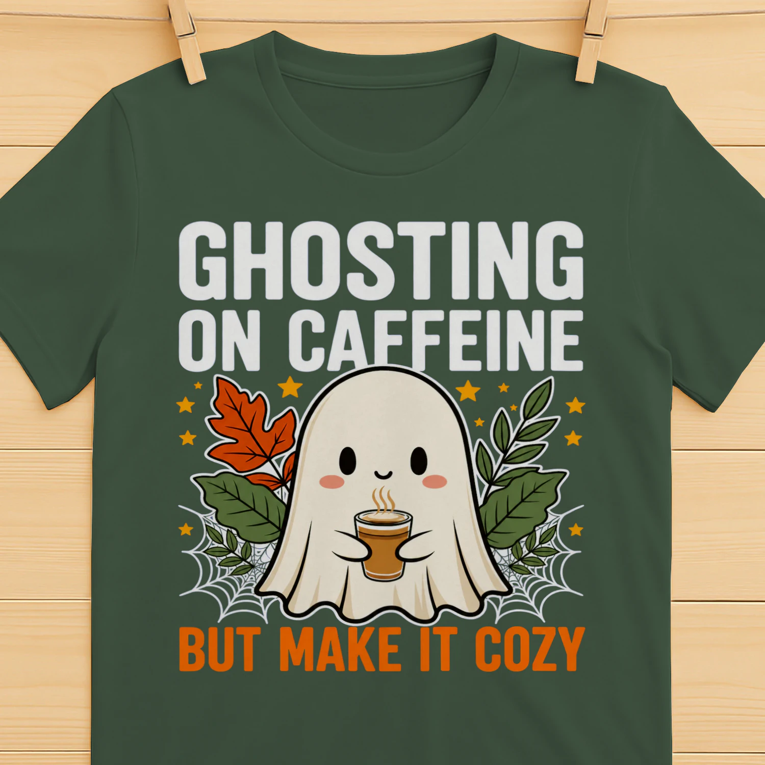 Ghosting On Caffeine Shirt - Make It Cozy Fall Coffee Ghost Tee