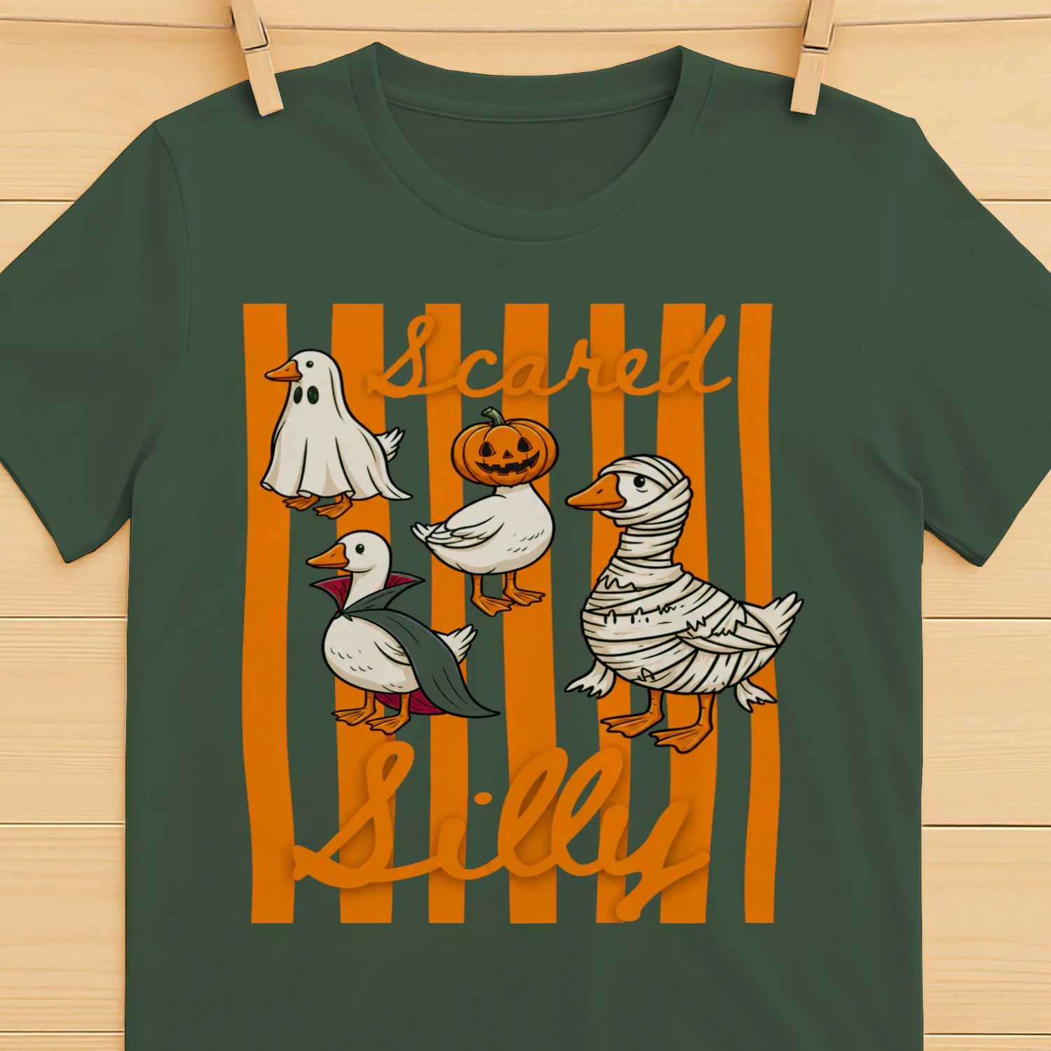 Scared Silly Goose Shirt - Funny Farm Animal Halloween Costume Tee