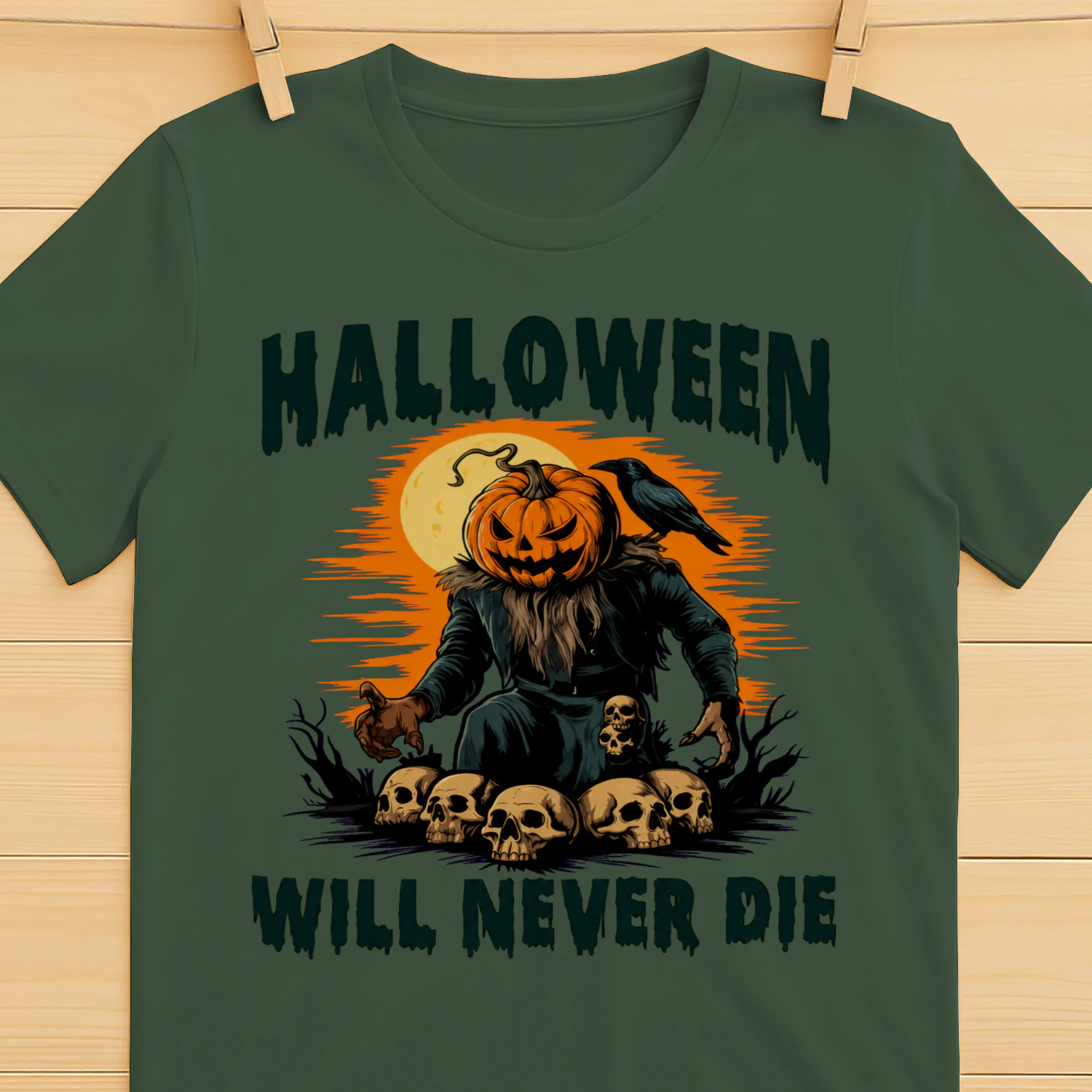  Halloween State Of Mind - Spooky Pumpkin Head Grim Reaper Shirt