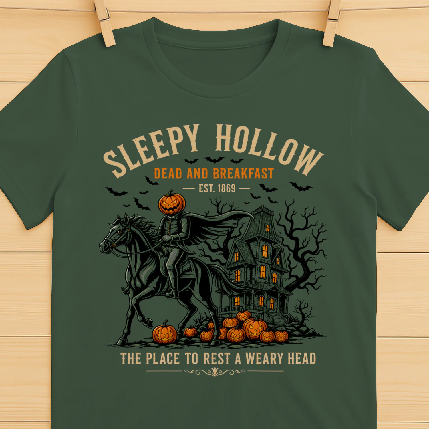 Sleepy Hollow Dead and Breakfast Shirt - Headless Horseman Halloween Tee
