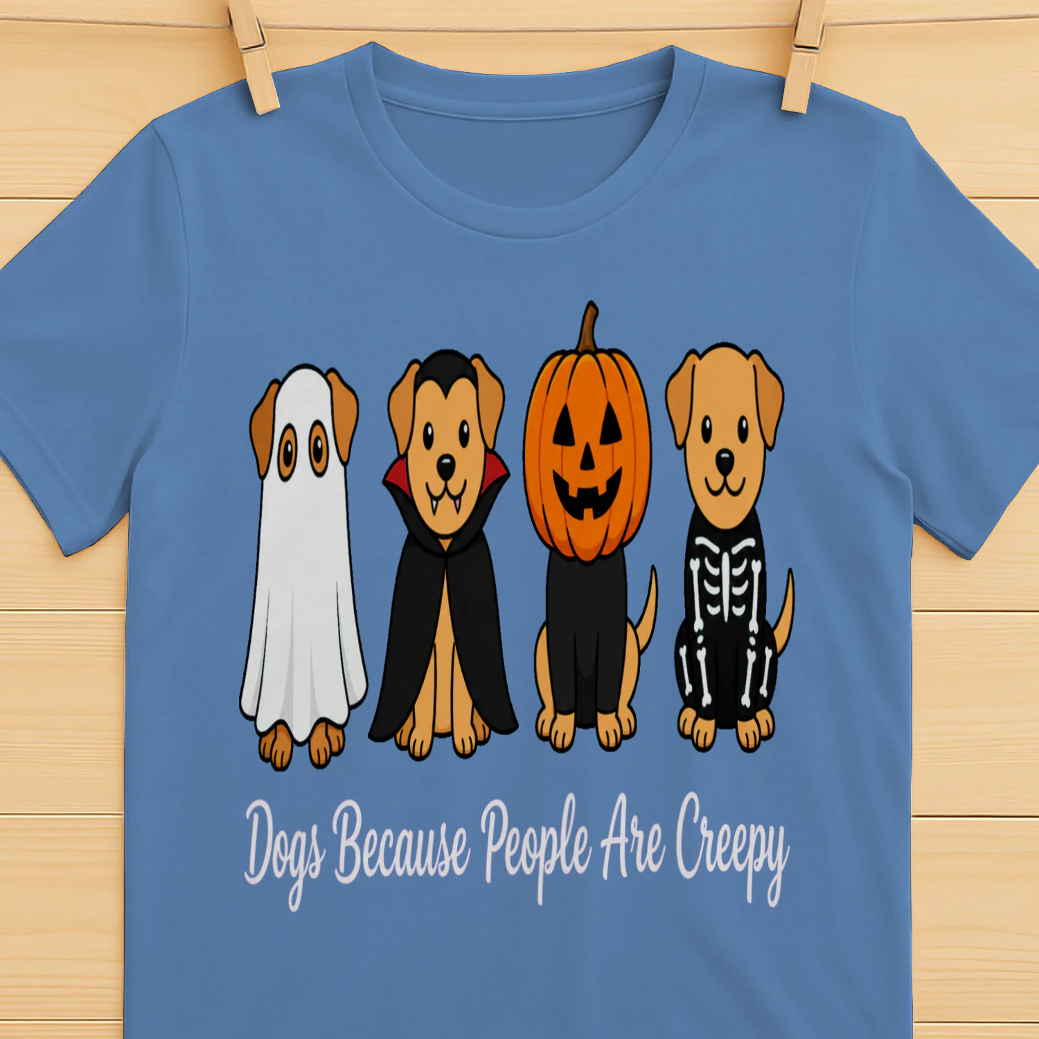 Dogs Because People Are Creepy  - The perfect graphic tee for introverted dog moms, dog dads, and anyone who prefers pups over people!