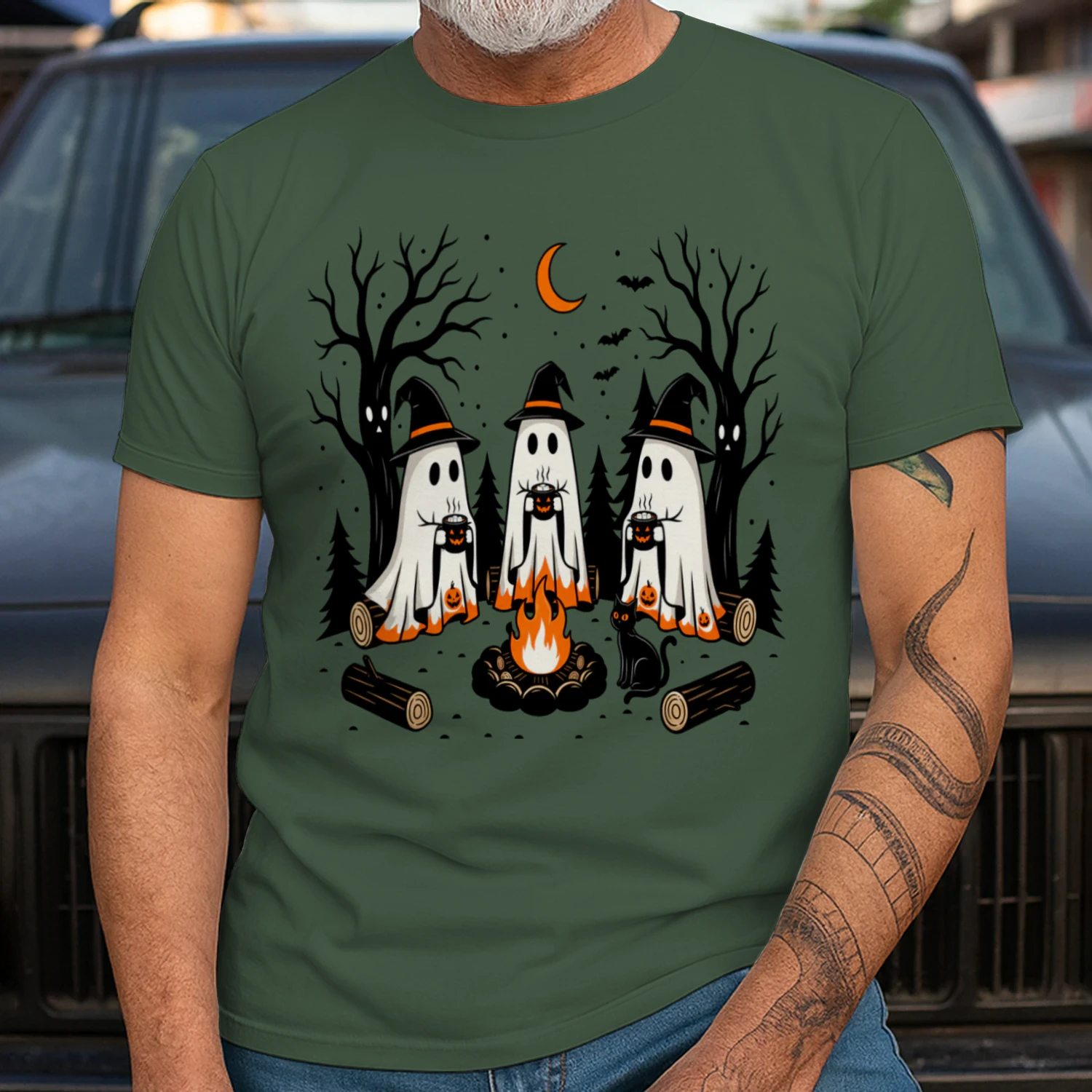 Cute Ghost Campfire Shirt - Spooky Season Matching Halloween Tee