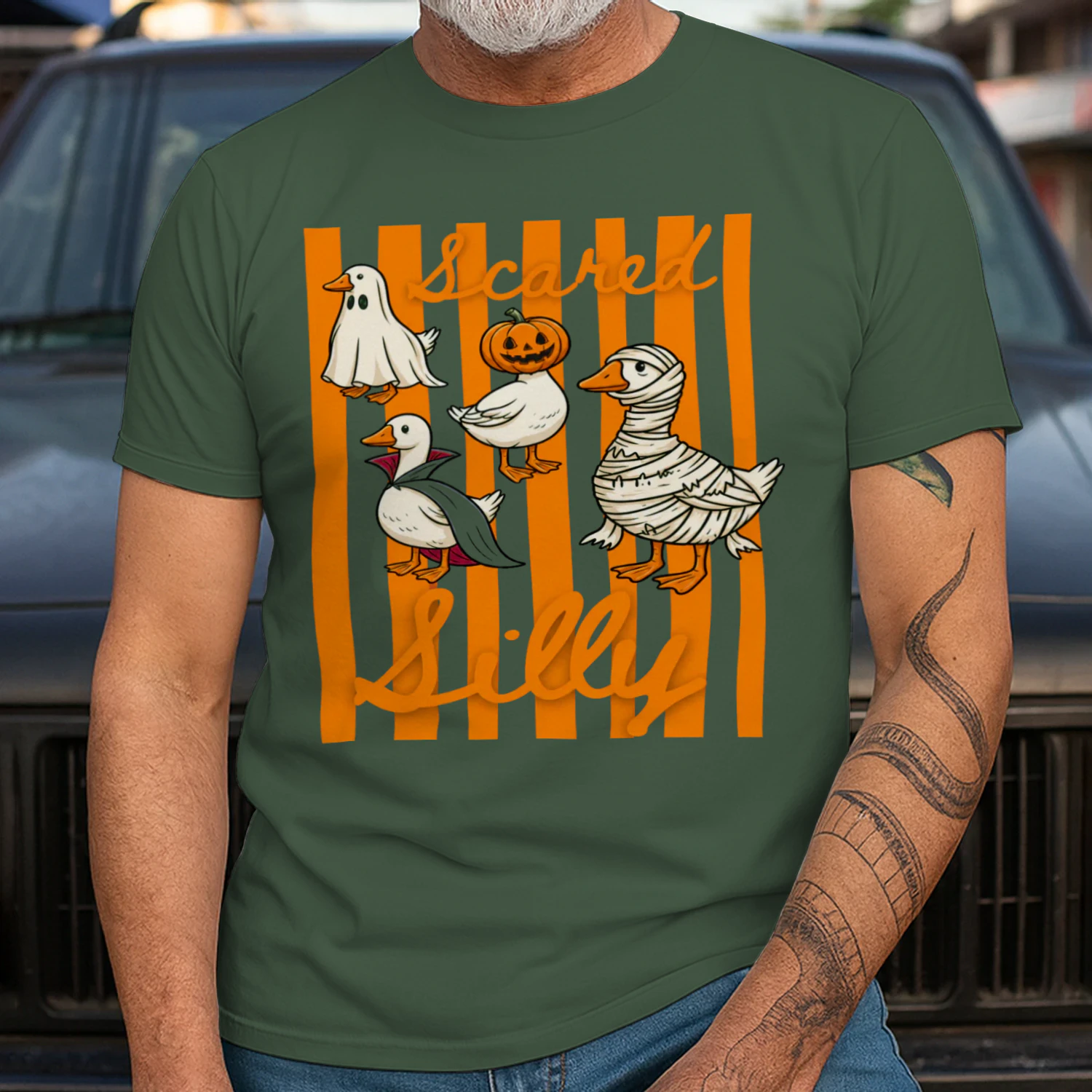 Scared Silly Goose Shirt - Funny Farm Animal Halloween Costume Tee