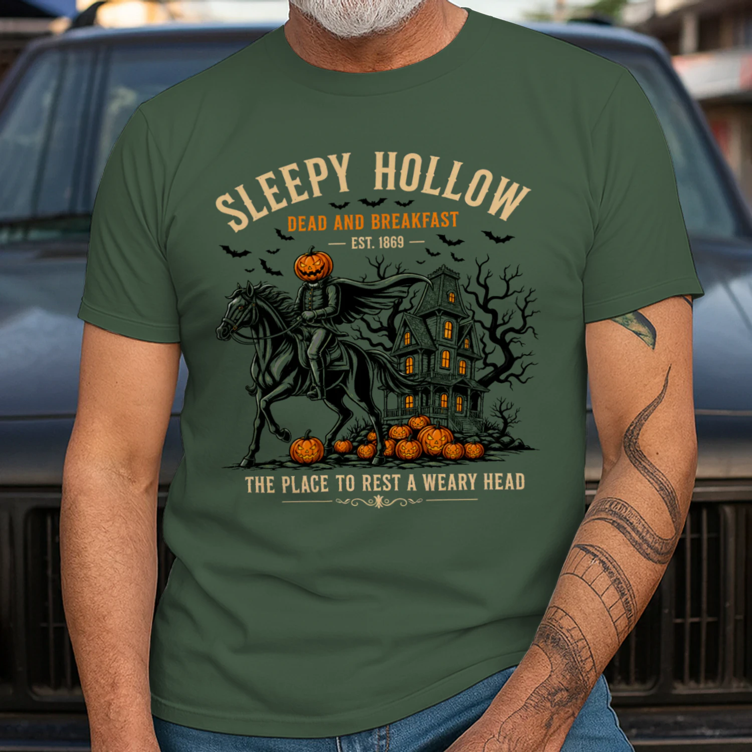 Sleepy Hollow Dead and Breakfast Shirt - Headless Horseman Halloween Tee