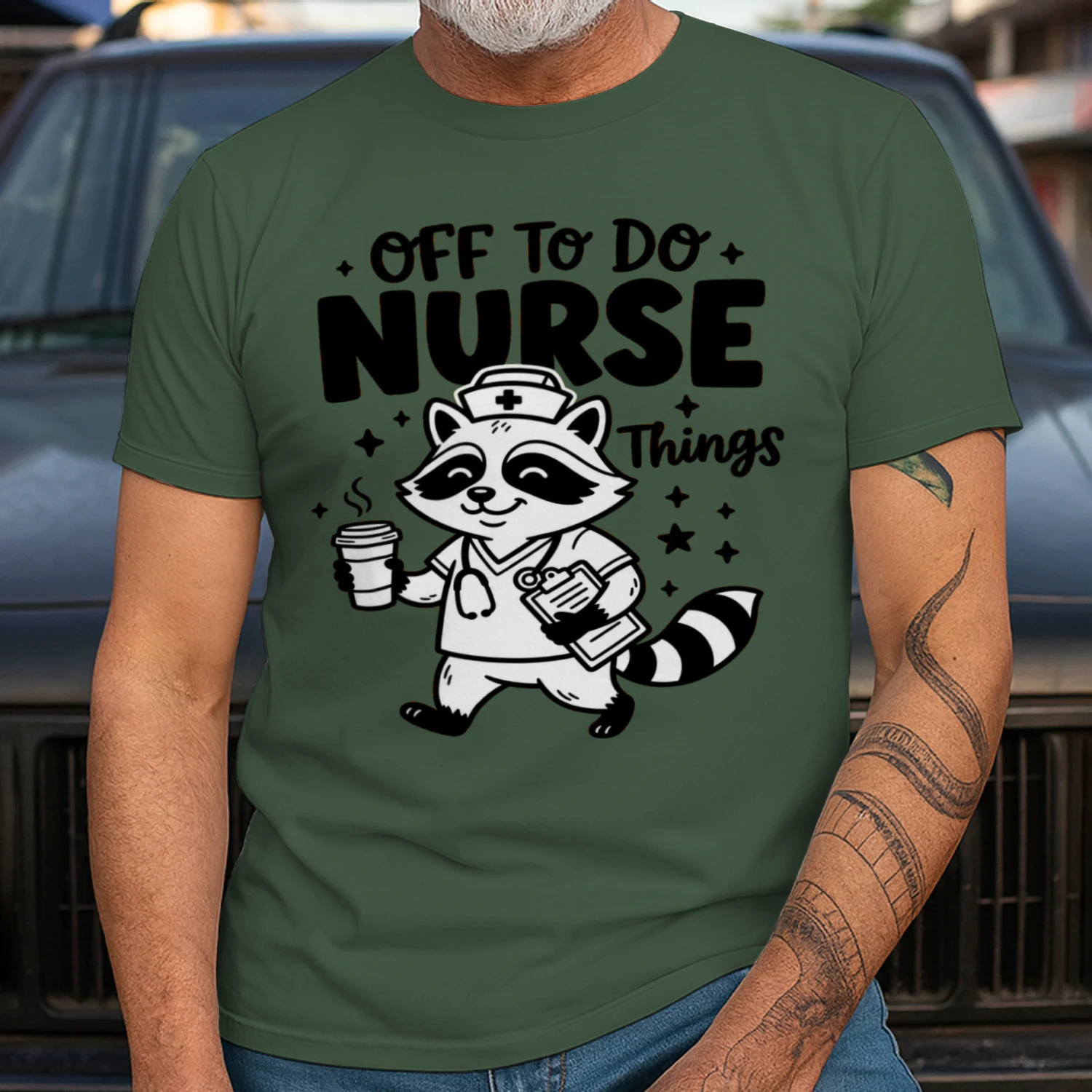 Funny Nurse Shirt – Off to Do Nurse Things Raccoon