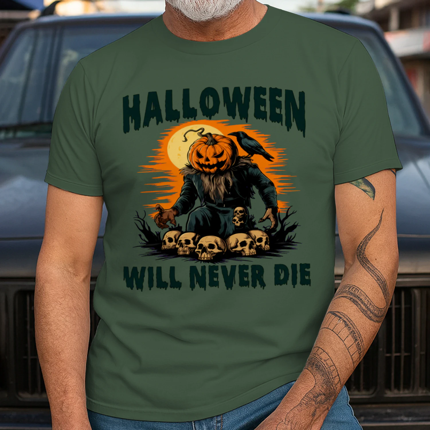  Halloween State Of Mind - Spooky Pumpkin Head Grim Reaper Shirt